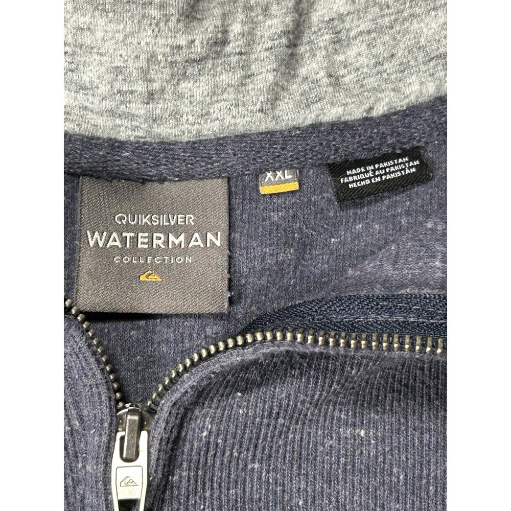 QuikSilver Waterman Collection 1/4 Zip Knit Pullover Men's‎ Size XXL Blue - Picture 8 of 12